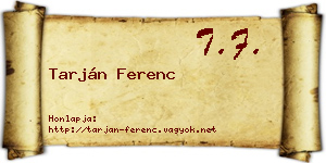 Tarján Ferenc névjegykártya