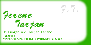 ferenc tarjan business card