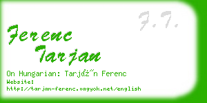 ferenc tarjan business card